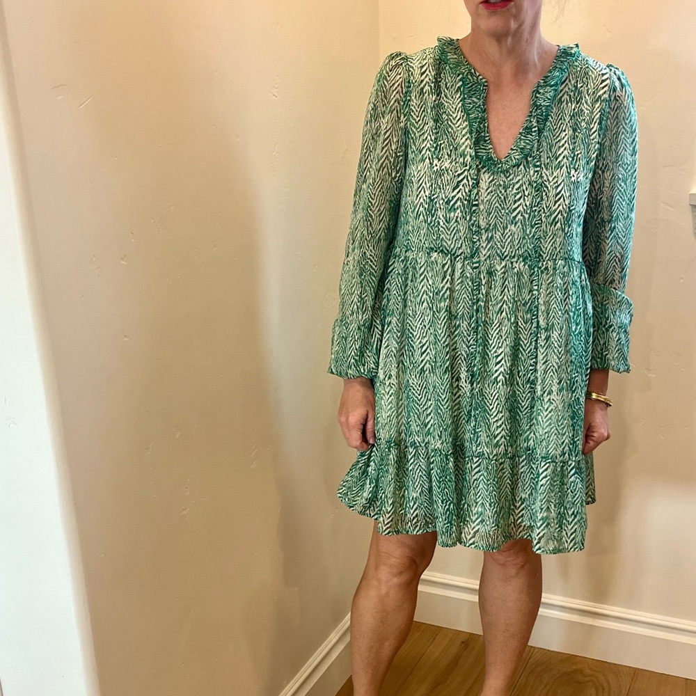 SHEIN Green Tiger Metallic Mini dress